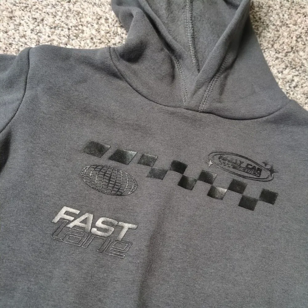 Grayson Mini Short Sleeve Sweatshirt Hoodie - Kids 18M Gray Fast Lane Rally Car